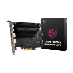 MSI USB4 PD100W Expansion Card, PCIe 4.0 x4, Dual USB4 Type-C 40Gbps, 100W Power Delivery