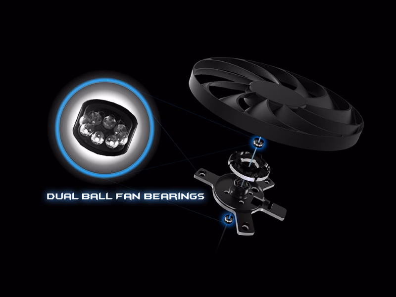 Dual ball fan bearing diagram