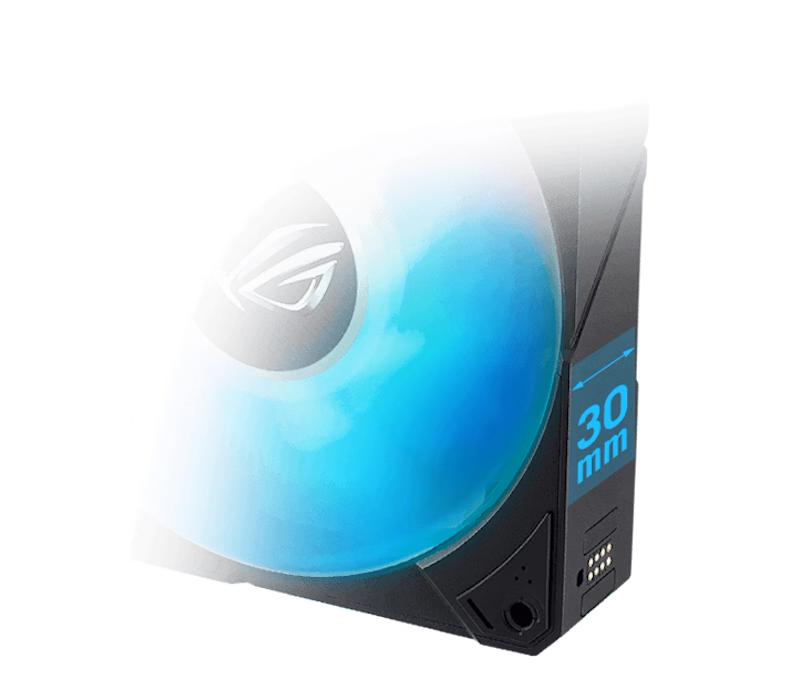 ROG ARGB Fan thickness reaches 30mm.