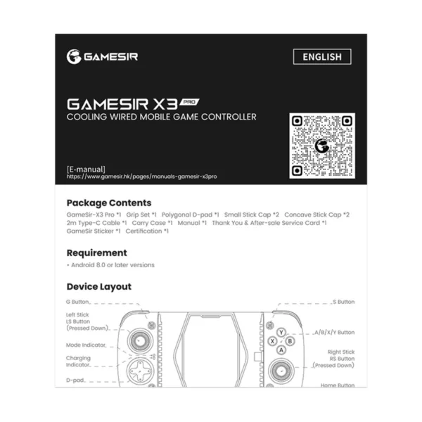 GameSir X3 Pro Stretchable Mobile Gamepad With Integrated Cooler